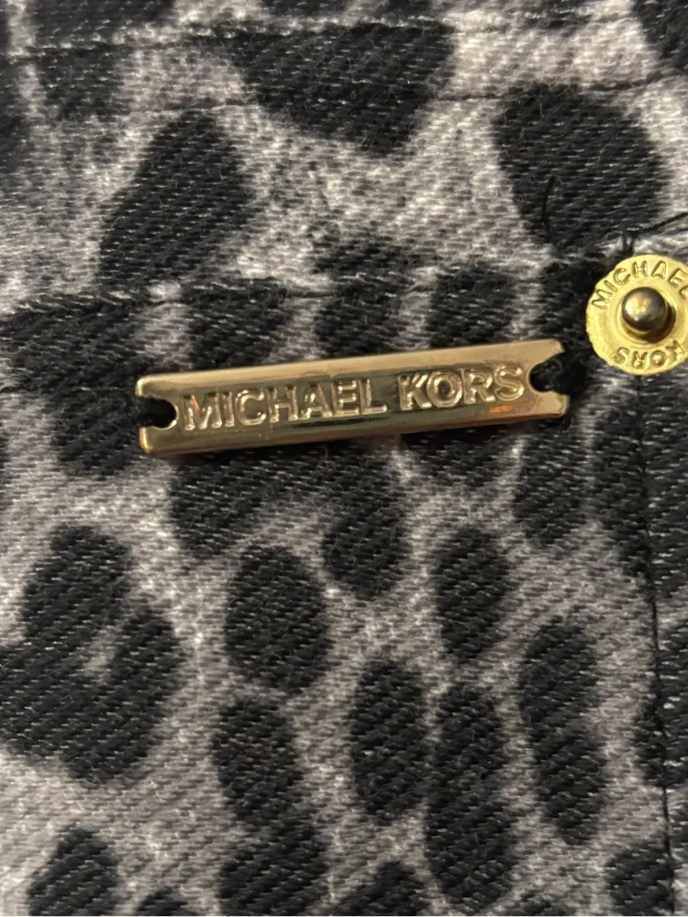 Michael Kors Black & Gray Leopard Jeggings